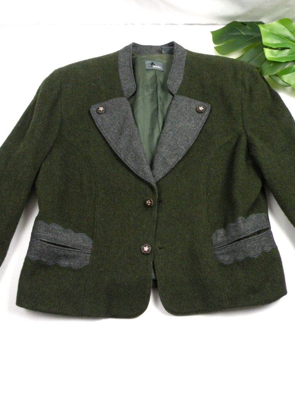 VINTAGE Lizwear Wool Loden Oktoberfest Blazer Jacket Wool 12